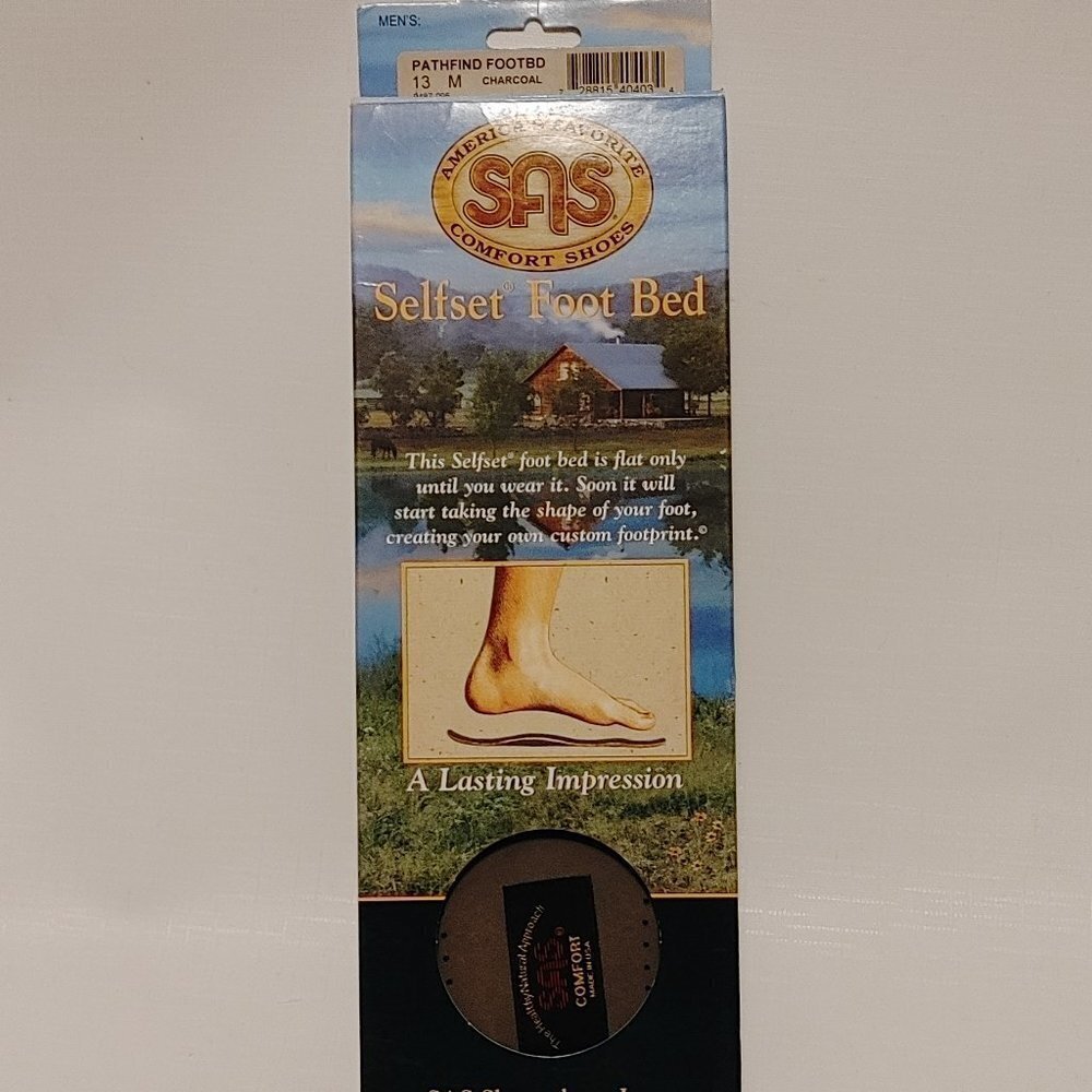 SAS Selfset Foot Bed Men's Size 13 Pathfinder Charcoal BNIP